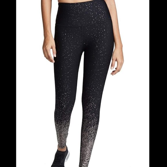 NWOT -Alloy Ombre High Waisted Midi Legging, Black Gunmetal Speckle  - Size L - Picture 1 of 11